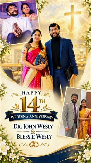 14 years of togetherness!! Nothing but God’s grace!! Dr John & Blessie Wesly#johnwesly#blessiewesly