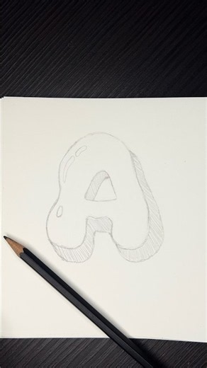Bubble Graffiti Letter A ✏️ Easy Pencil Lettering | AthysCalligraphy