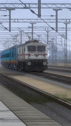 Powerful WAP-7 Hauling LHB Coaches 🚆🔥#Shorts