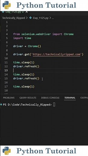 How to Refresh a Webpage with Selenium | Python Tutorial