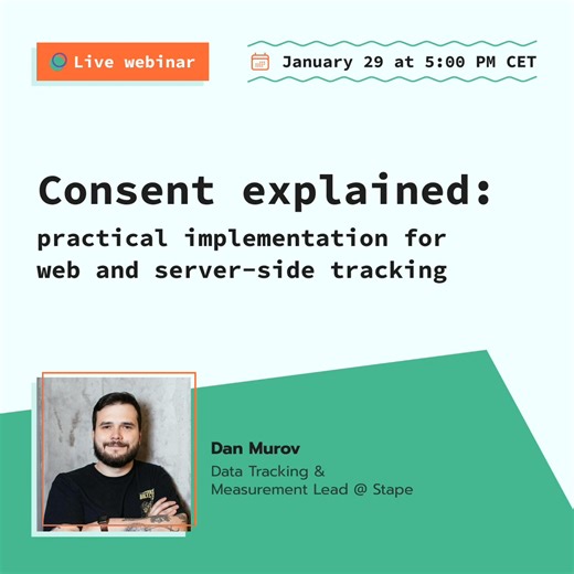 ⏰ Tomorrow at 5:00 PM CET we’re going live with “Consent explained: practical implementation for web and server-side tracking”! 💡 Join the session to learn how to: • Understand consent fundamentals (and why it impacts analytics ads) • Navigate GDPR vs. ePrivacy cookie banner vs. CMP • Impact of Google Consent Mode v2 for GA4 & Google Ads modeling • Apply consent correctly in web server-side GTM (no “consent bypass”) Watch a live demo: install consent enforce it across tags 👉 Register here: htt