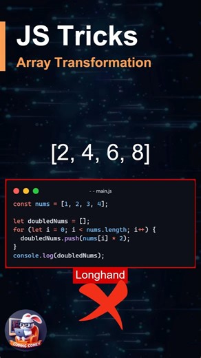 JS Array Transformation Longhand vs Shorthand | JS Tips and Tricks #shorts #coding #frontend