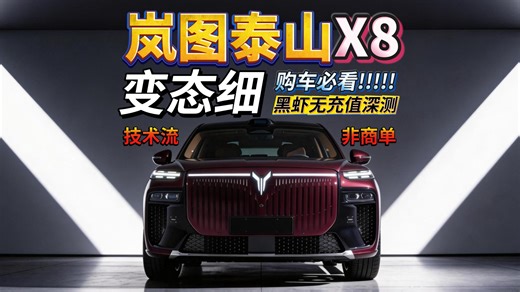 岚图泰山X8变态细静态专业长测:Big佩奇?!【含锐评总结和微对比极氪8X】