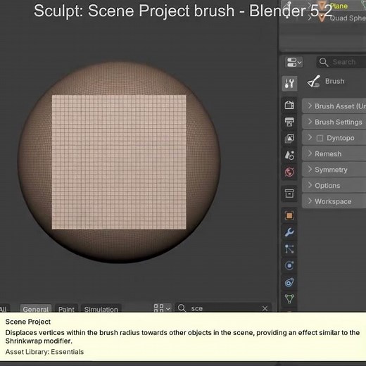 Sculpt: Scene Project brush - Blender 5.2 #b3d
