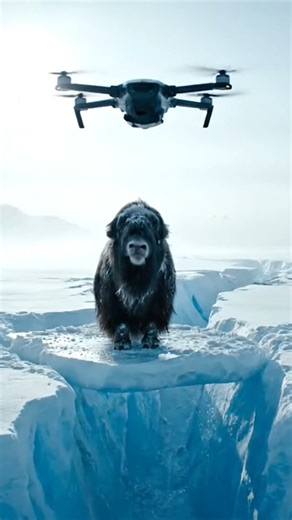 Arctic Airlift: Saving a Musk Ox from the Ice #arctic #muskox #rescue #drone #wildlife #viral