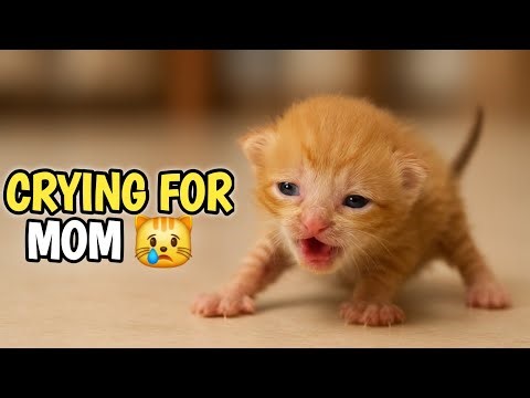 💔 1 Week Old Orphan Kitten Crying and Walking Alone Searching for His Mother 😿