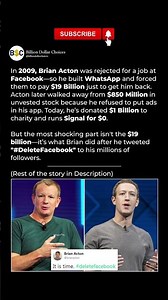 Facebook Denied Him a Job. So He Cost Them $19 Billion. #entrepreneur #signalapp #whatsappstatus