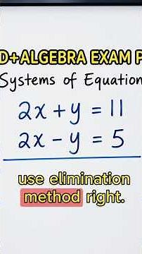 Elimination Method Made Easy | Solve Systems Fast