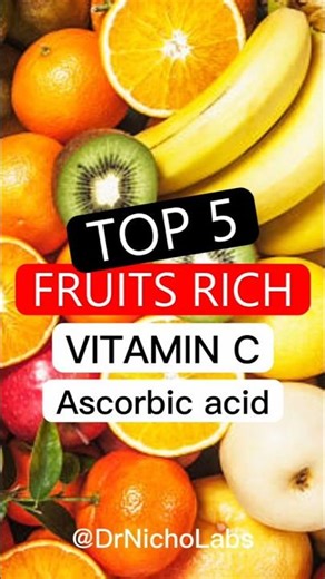 Top 5 Fruits Rich in Vitamin C (Ascorbic Acid) 🍊 | Immunity & Skin Health