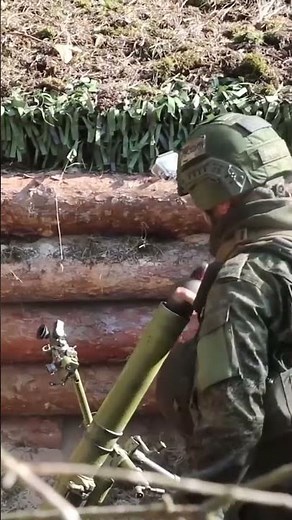 82mm Soviet-era mortar in use by the Russian army