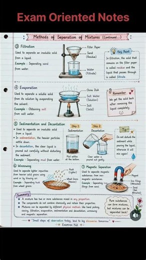 💯 Exam-Oriented Notes | Exploring Mixtures and Their Separation