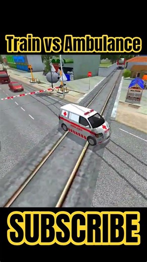 TRAIN V'S AMBULANCE #shortsking #tata #nexon #bussidmod #trafficjam #offroad #bussid #overtake