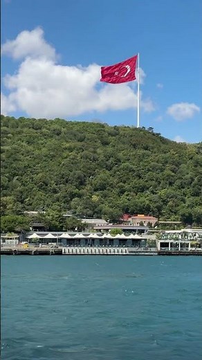 🌿 Bosphorus Strait Beauty | Green Nature & Turkish Flag Views in Istanbul, Turkey 4K