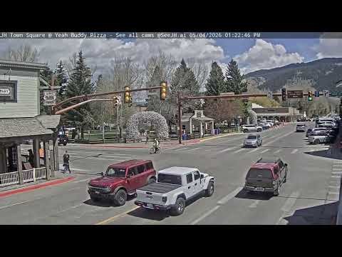 SeeJH.ai: Jackson Hole Town Square Timelapse on Broadway - May 4, 2026