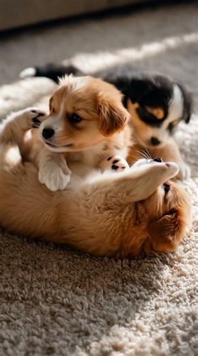 Three Playful Puppies Rolling Cuteness!