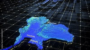 3D map Thailand Stock Video