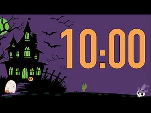 10 Minute Halloween Haunted House Timer (No Music, Spooky Electric Organ Alarm at End)