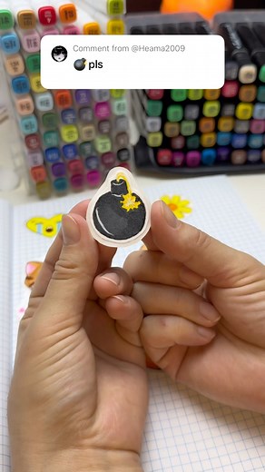 Cute Bomb Sticker 💣 #art #sticker #craft #christmas #rpstickers #stickerart #diy #youtubeshorts