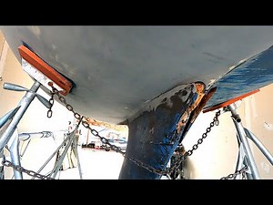 Sailboat Refit #18: fiberglassing and fairing the keel to hull joint. before bottom paint.