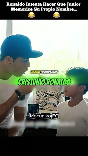 Ronaldo tries to make Junior memorize his own name...😂