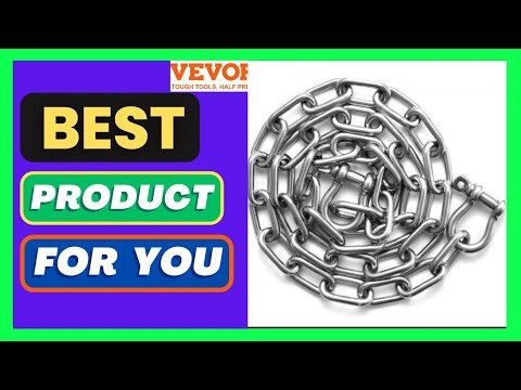 VEVOR Boat Anchor Chain, 1/4" x 4', 1700 lbs. WLL/4800 lbs. BS, 316 Stainless Steel Marine Grade