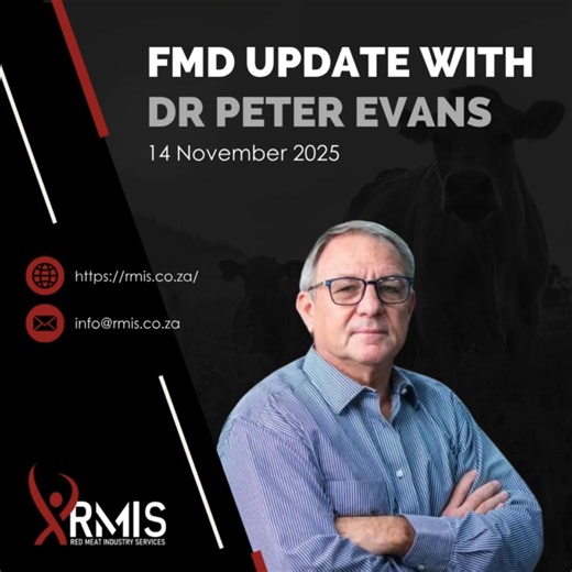 This week’s FMD update is live! Stay informed and ahead of the curve. We’ve just published the latest insights on Foot-and-Mouth Disease 📍 Read it here: https://rmis.co.za/fmd-updates/foot-mouth-disease-update-3/ Let’s keep the industry safe, together | RMIS - Red Meat Industry Services