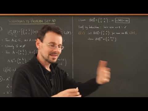 Group theory - SOLUTIONS to problem set 10 (MATRIX GROUPS)