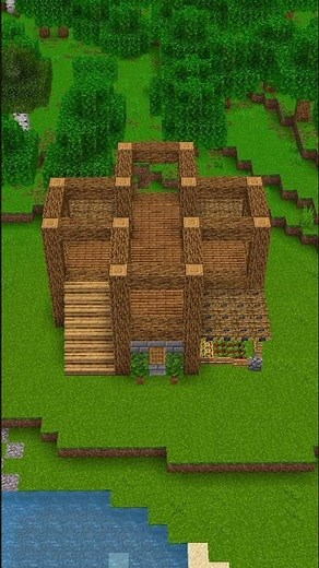 Minecraft Starter House 🏡 | Layer-By-Layer Guide #minecraft #shorts