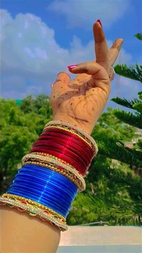 ❤️💙Bridal chudi set with hand movement| stylish bangles #shorts #chudi #glassbangles #bridalbangles