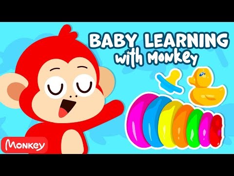 Toddler Learning Video 🙌 Learn To Share, First Words & Colors | Video for Toddler with Monkey Junior