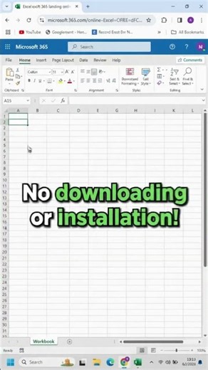 where to use excel without downloading on browser #microsoftexcel #learnexcel #ms365 #shorts #yutube