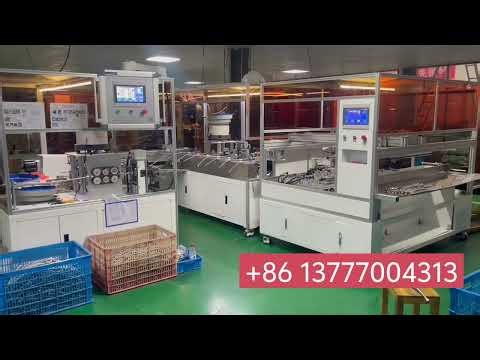 automatic hose cut, assembly, crimp, leak test line