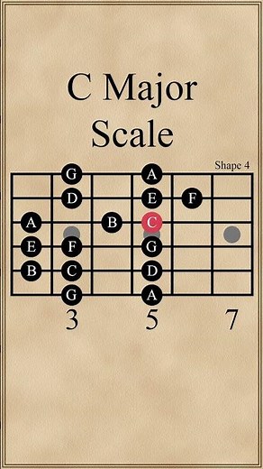 All 5 C Major Scale Shapes #guitarscales #guitarlesson