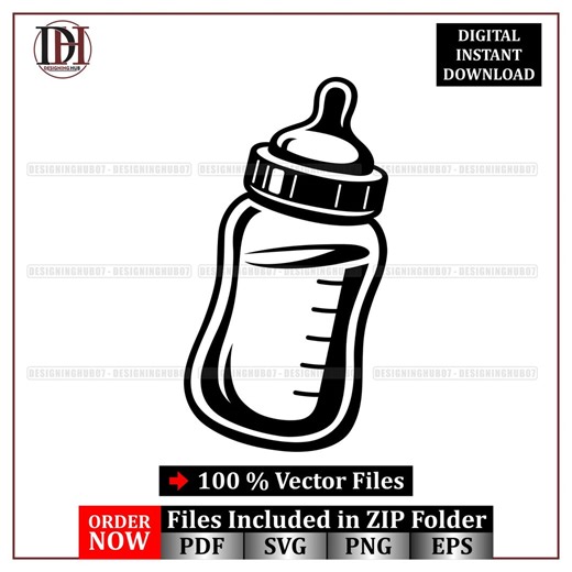 Baby Bottle Vector Icon SVG : Infant Feeding Illustration Design (digital Download) - Etsy