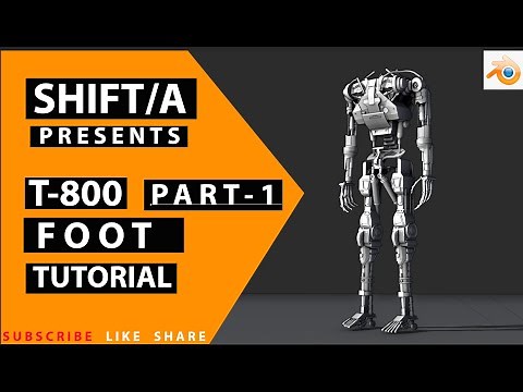 Terminator | T-800 FOOT | Tutorial |Part-1 | blender 2.93 | Discovery Blender