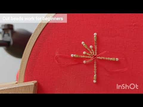 Cut Beads Work for Beginners | Easy Hand Embroidery Step by Step