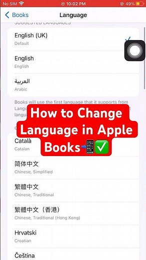 How to Change Language in Apple Books📲✅ #iphone #language #books #applebooks #tutorial