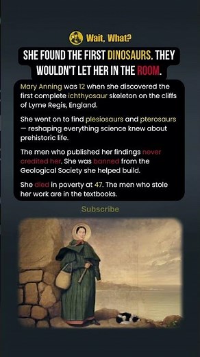 She Found the First Dinosaurs. They Wouldn't Let Her In. #history #shorts