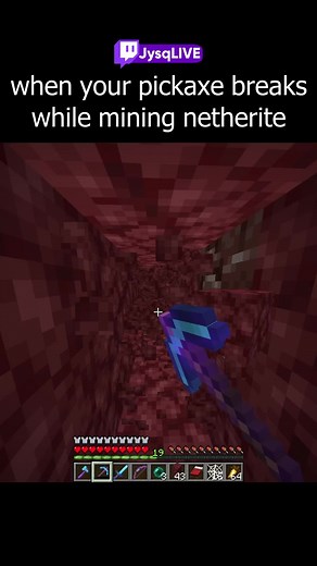 when you're mining for ancient debris but your pickaxe breaks #minecraft #minecraftmemes