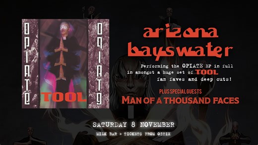 😈 We're bringin' JIMMY back THIS SATURDAY at Milk Bar when we perform Tool's OPIATE EP live in full for the first time along with 90 minutes of Tool faves and rarities! Let the local lads in Arizona Bayswater get you warmed up and primed to see the real thing in December, playing all the songs Tool haven't touched in decades! Grab your tickets from Oztix: https://bit.ly/ABWMilkBar @followers #tool | Arizona Bayswater