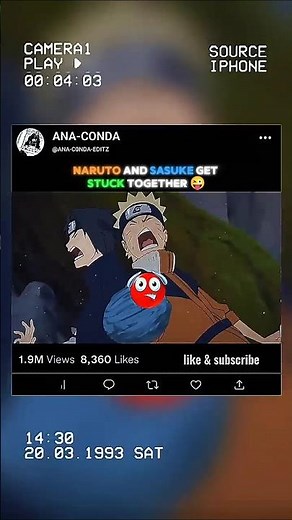Naruto And Sasuke Get Stuck Together 😜