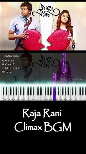 Raja Rani Climax BGM Keyboard Cover | Piano Notes | GV Prakash Kumar | Fernandez 1