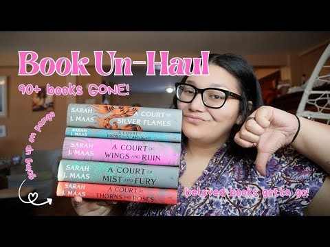 MASSIVE book unhaul! The 90+ books I'm getting rid of and why.