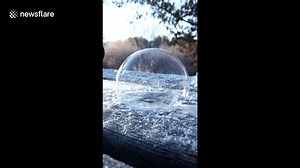 Mesmerising moment bubble freezes instantly in sub-zero temperatures