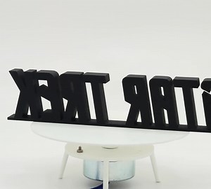 3D Printed Sci-fi Logo Sign: Retro Yellow Freestanding Prop - Etsy