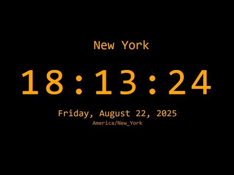 🔴 LIVE | Clock 🗽 New York Live Clock 24/7 | Real-Time Digital Clock Full HD