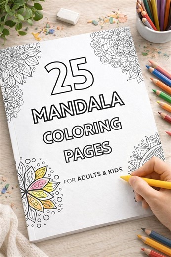 25 Hand Drawn Mandala Coloring Pages, Easy to Advanced, (digital Download) - Etsy