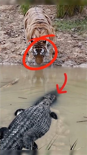 “Tiger vs Crocodile… Who Strikes First?!”