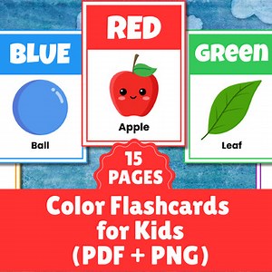 Educational Color Flashcards: 15 Printable Preschool Learning Cards for Kids