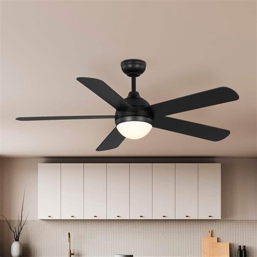 Check The Home Depot's Q&A Before Buying: Hampton Bay Morland 52 in. Smart Indoor/Covered Outdoor Matte Black Ceiling Fan with Remote and Integrated LED Powered by Hubspace